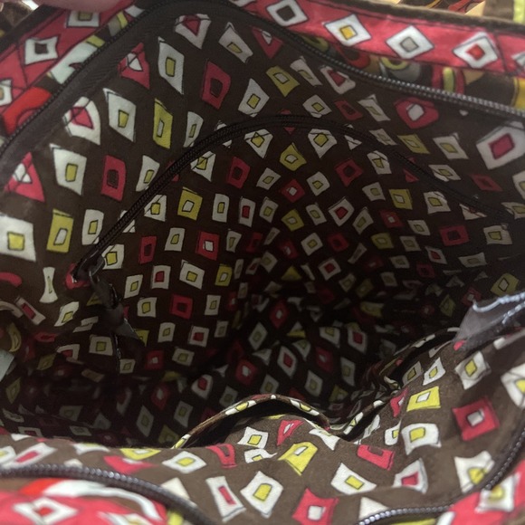 Vera Bradley Morgan Puccini Tote Bag Purse Hobo Brown Paisley Floral W / Wallet - Picture 7 of 14